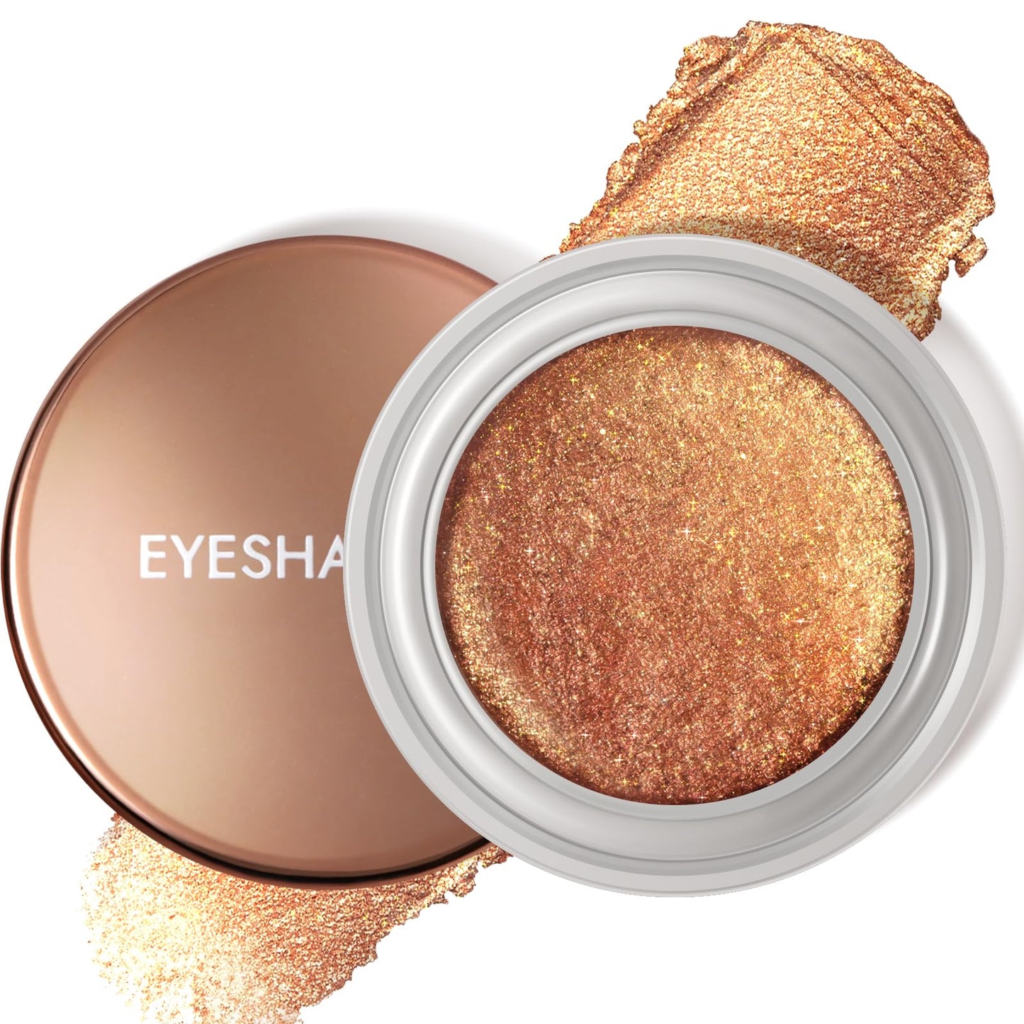 Noerrors Amber Brown Gold Cream Shimmer Eyeshadow Palette, Duochrome Natural Fresh Satin Glossy Finish, Wet Mashed-Potato Bouncy Texture, Pigmented Sparkle Neutral Metallic Glitter Eye Shadow Makeup