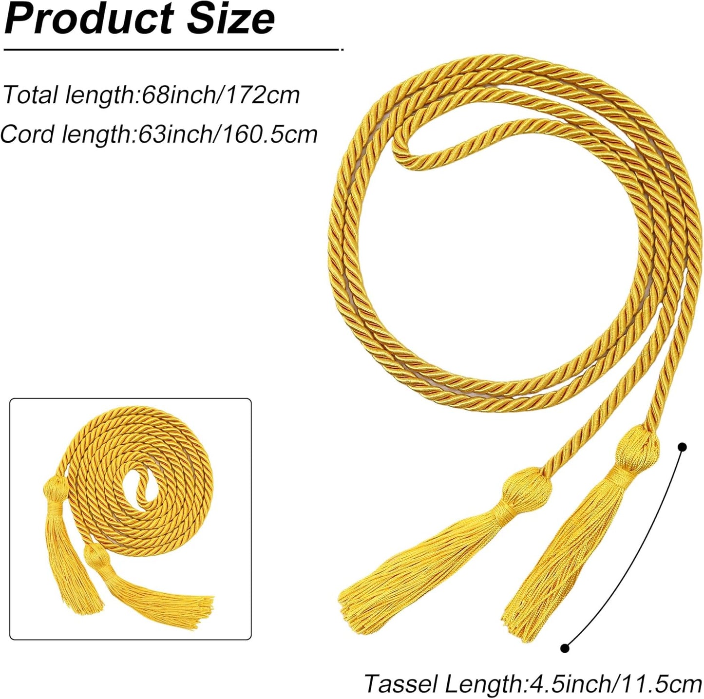 Graduation Honor Cord - 68" Gold | Premium Quality for Ceremonies