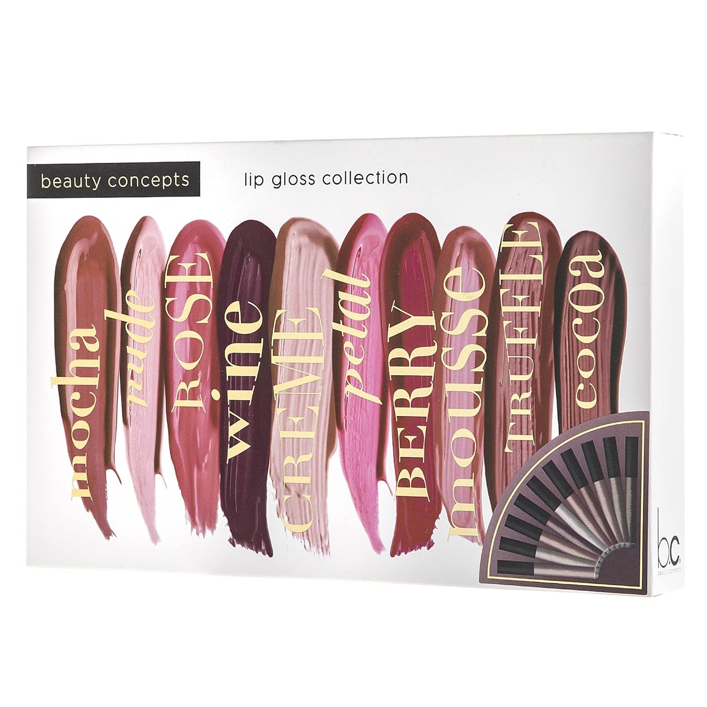 Beauty Concepts Lip Gloss Collection - Shimmering Glossy Lip Makeup Set for Radiant Finish | Neutral Shades