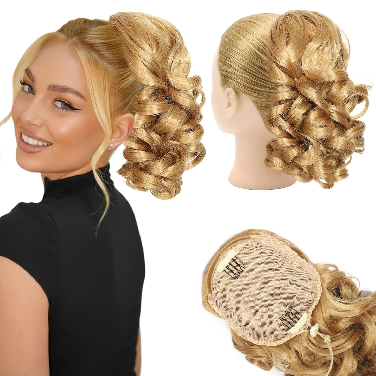 Curly Ponytail Extension - 10 Inch Drawstring Gray Synthetic Hairpiece for Women | Perfect for Daily Wear & Parties