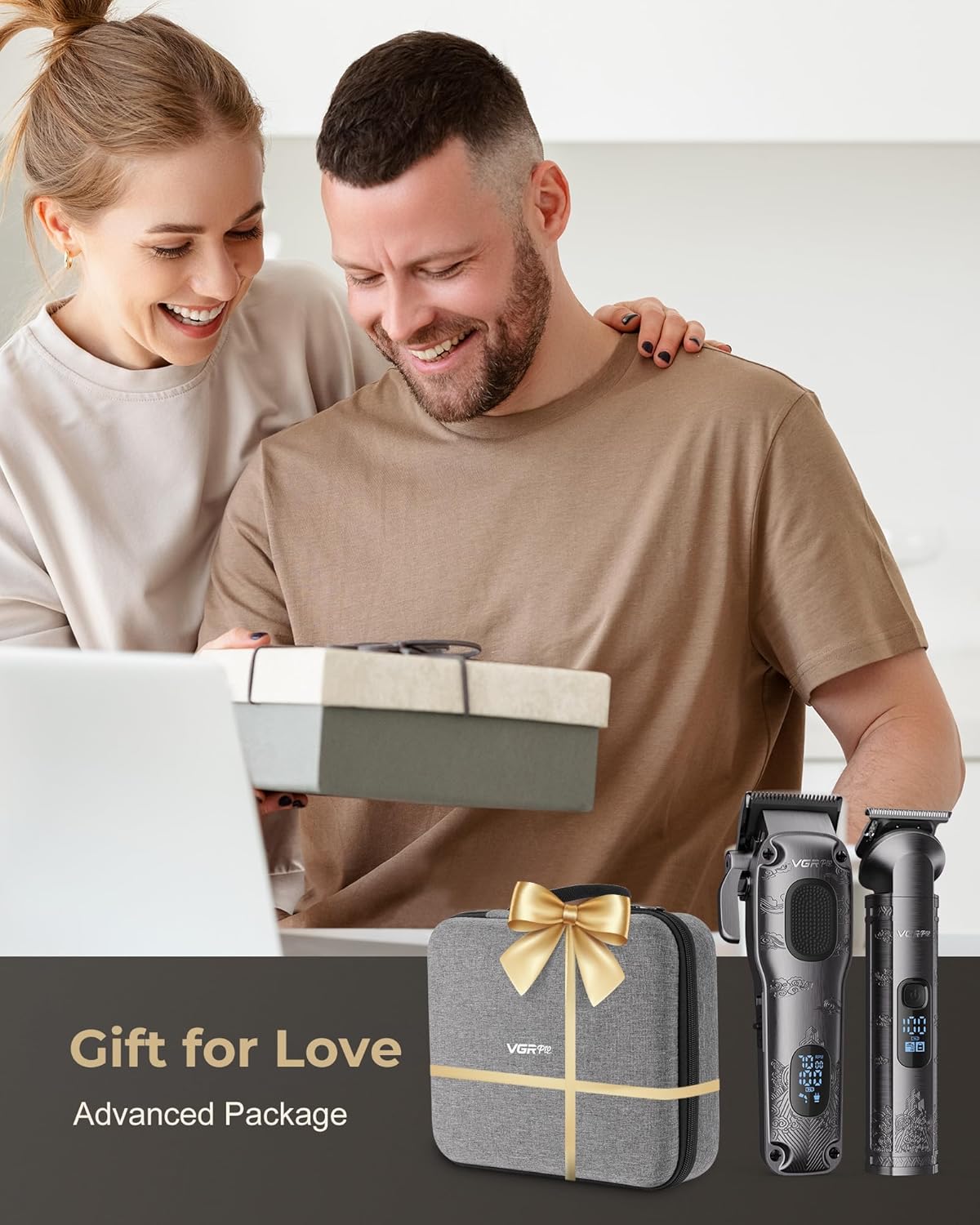 Professional Hair Clippers for Men - Cordless Hair Cutting Set | Electric Trimmer with Package Box