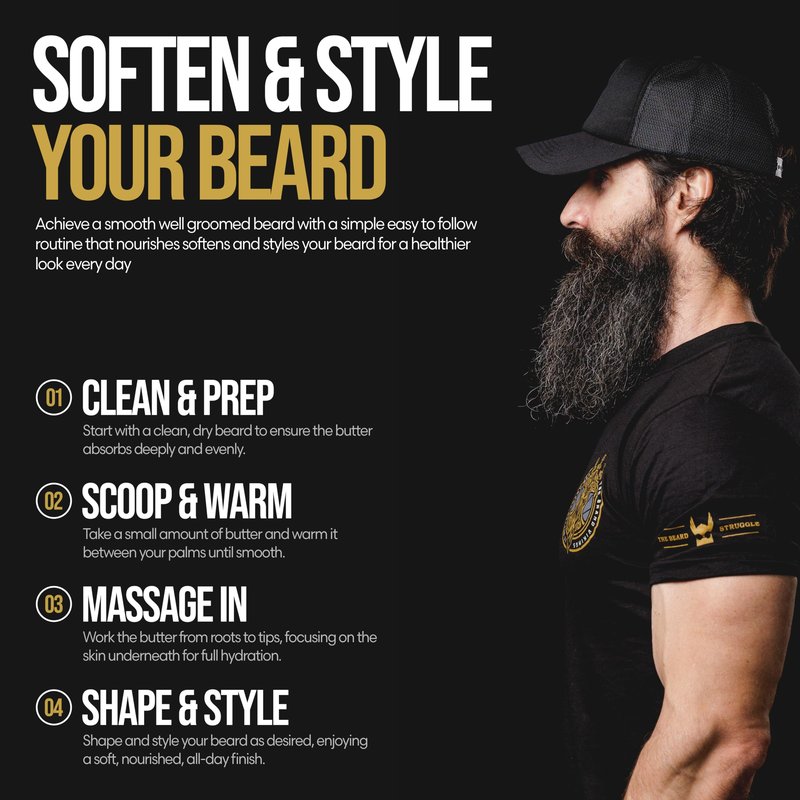 The Beard Struggle Warrior’s Beard Butter Valhalla's Gates - Gold Collection - Non-Greasy Low-Hold Formula, Luxurious Cologne-Grade Fragrances 100% Natural - 50g / 1.76 US. oz. Warrior-Glass Jar