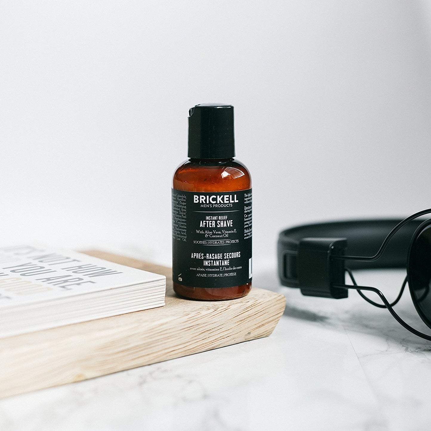 Brickell Men's Instant Relief Aftershave for Men, Soothing After Shave Balm to Prevent Razor Burn, With Aloe, Vitamin E, and Hyaluronic Acid, 2 Ounce, Unscented
