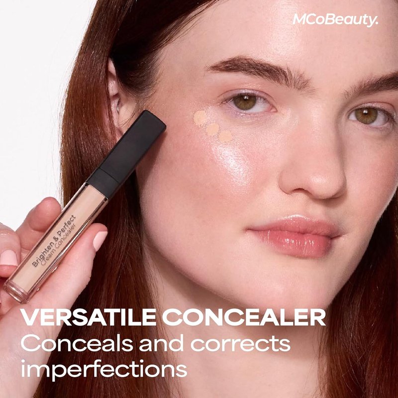 Brighten & Perfect Cream Concealer - Medium Deep Bronze | Hydrating, Buildable Coverage for Dark Circles & Blemishes, Vegan & Cruelty-Free