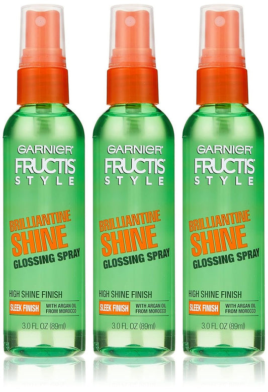 Garnier Fructis Shine Glossing Spray - 3 Oz | Pack of 3 for Smooth, Shiny Hair