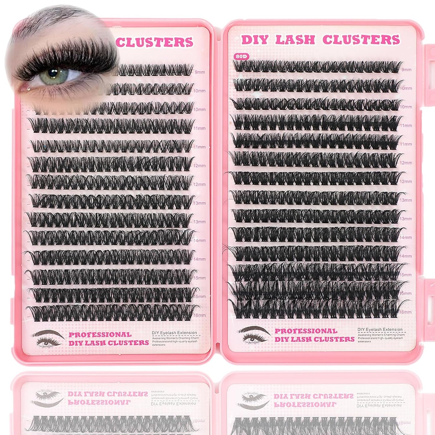 Eyelash Clusters Kit - 560 Pcs Fluffy D Curl Individual Lash Extensions | 9-16mm Length