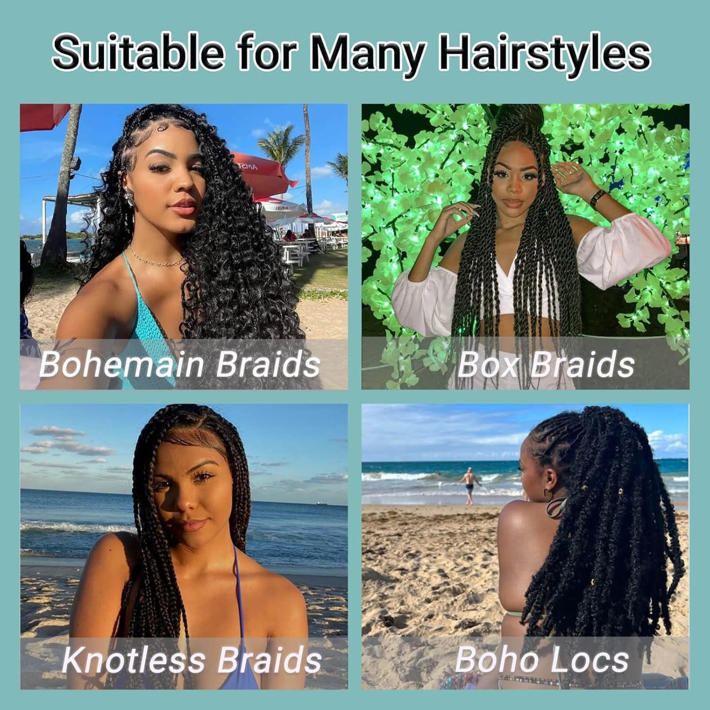 Human Braiding Hair for Boho Braids 120g 12A Deep Wave Bulk Human Hair Curly Bundles Wet and Wavy Knotless 100% Virgin Hair Extensions No Weft Bohemian Braids 3 Bundles/Pack Natural Color 16Inch