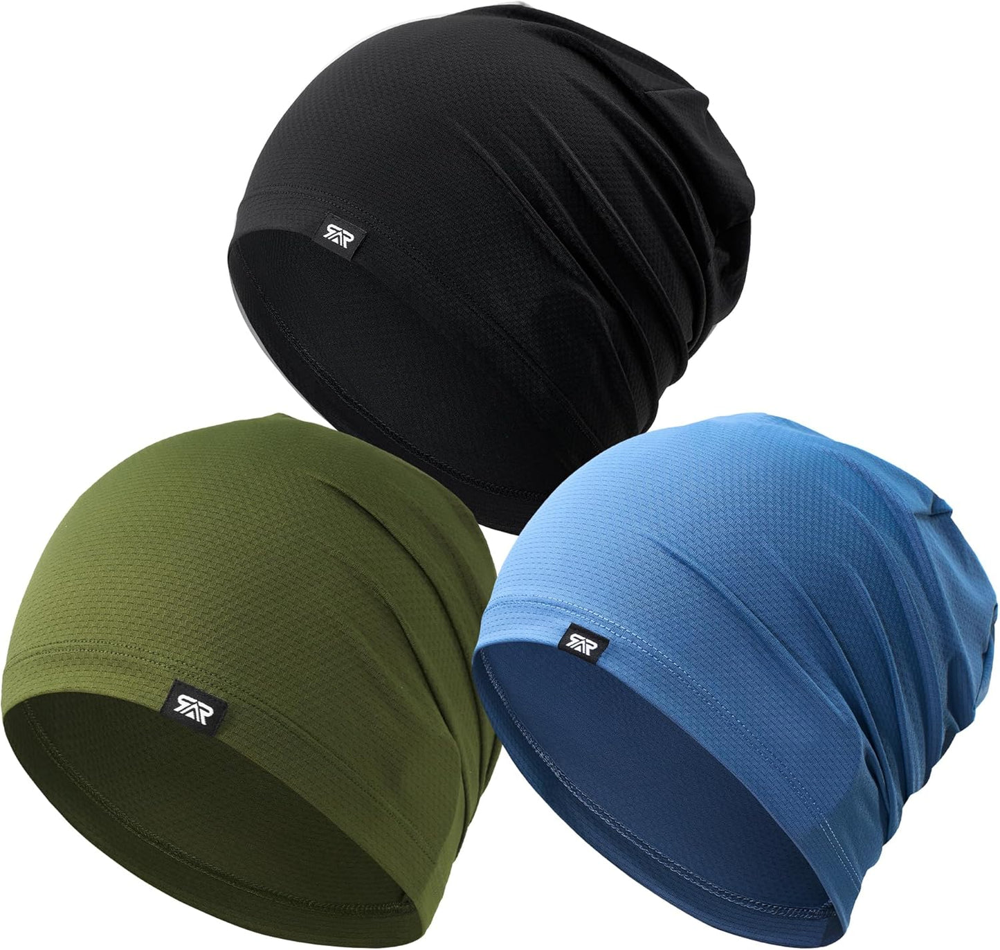 Cooling Skull Cap - 3Pcs Lightweight Breathable Beanie for Men & Women | Quick-Dry Running & Cycling Hat