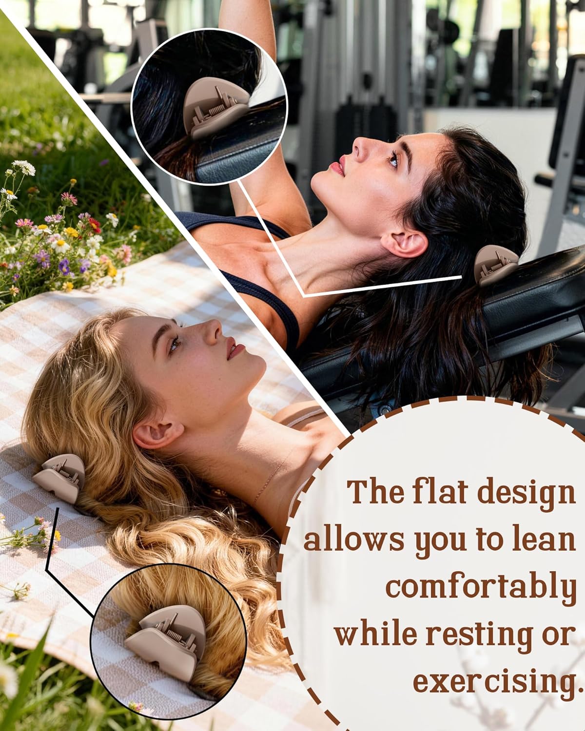 Flat Hair Clips for Women - 6 PCS French Medium Claw Clips for Thick or Thin Hair | Strong Grip Non-Slip Design