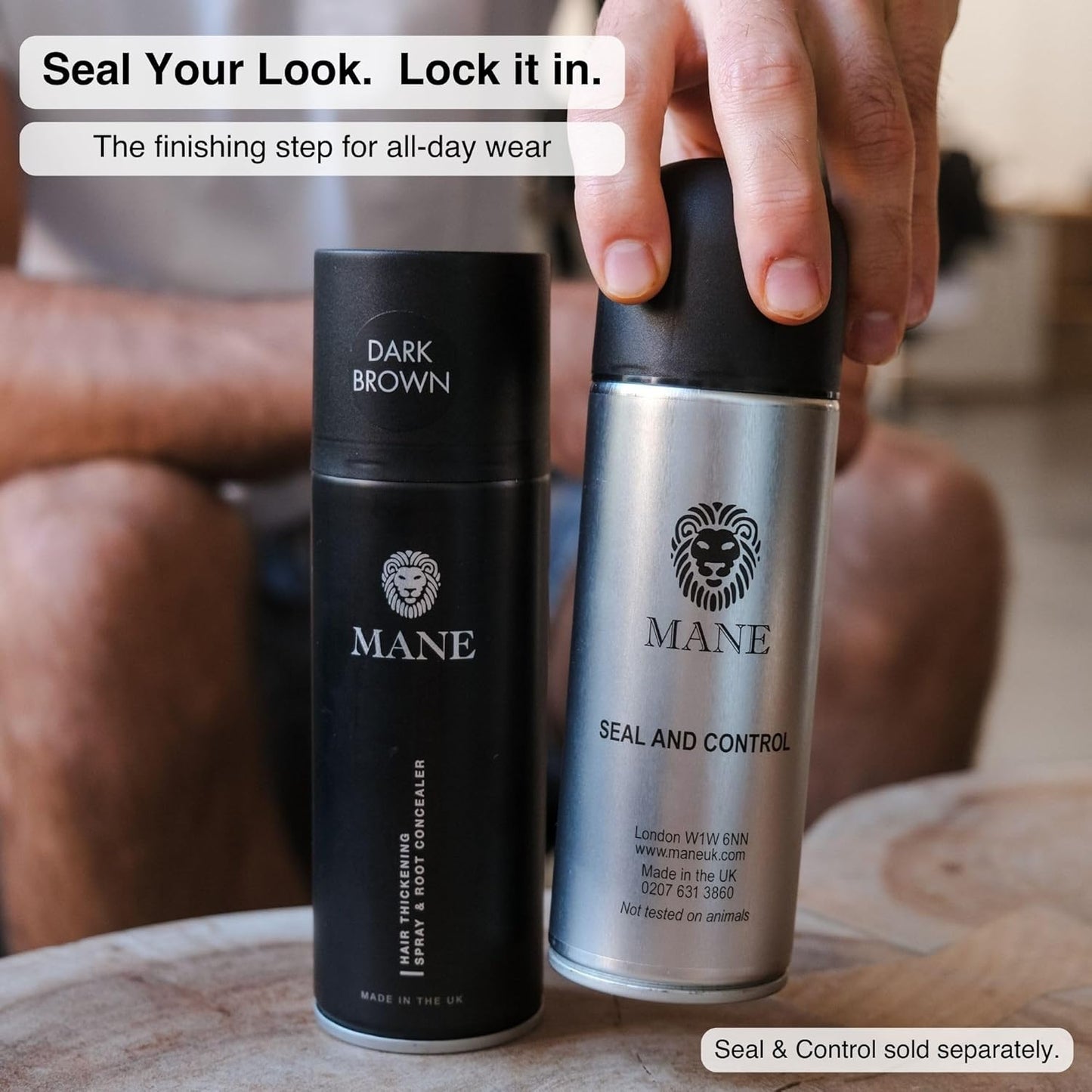 Mane Micro-Mineral Hair Thickening Spray - Instant Volume & Root Cover for Thinning Hair | Travel Size, 100 ml, Black