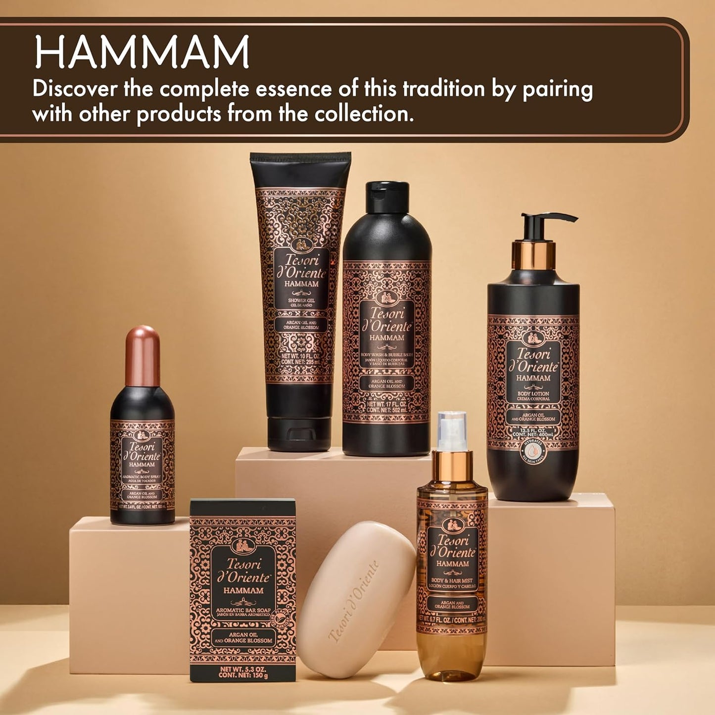 Hammam Hair & Body Mist - Warm Floral Citrus Scent with Orange Blossom & Argan Extract | 6.7 fl oz