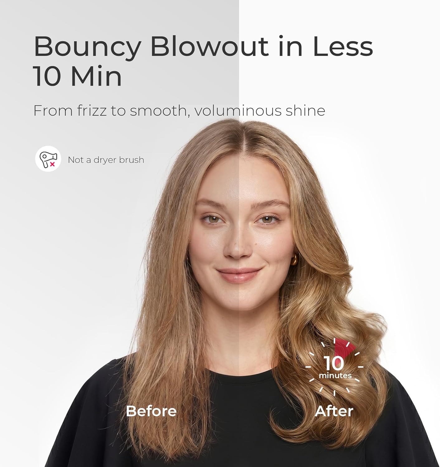 Tymo Stylux Pro Thermal Brush - 1.5 Inch Heated Round Volumizer & Curler | LCD Display, 5 Temp Settings, Dual Voltage, Gray
