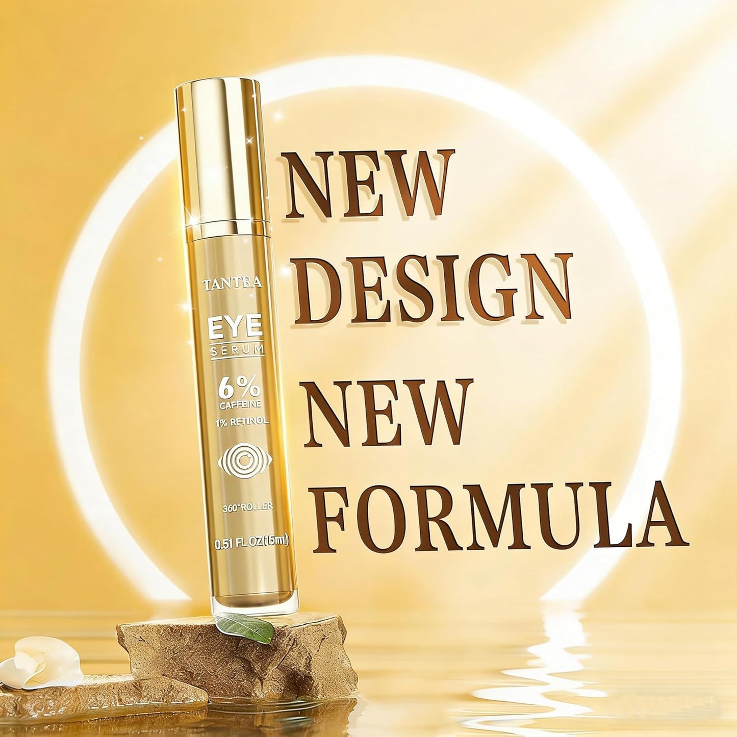 Caffeine Eye Cream for Dark Circles & Puffiness - Retinol Anti-Aging Serum for All Skin Types (0.52 Fl Oz)
