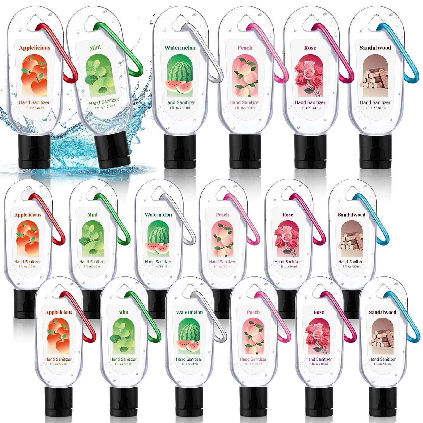 Mini Travel Size Hand Sanitizer Keychain - 24 Pcs Gift Set for Teachers, Nurses & Staff | Appreciation Thank You Bulk