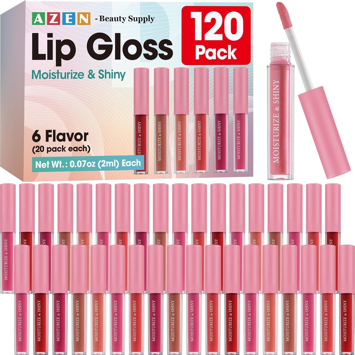 120 Pack Lip Gloss Bulk Set - Shimmery Colors for Women & Girls | Perfect Mother's Day Gift