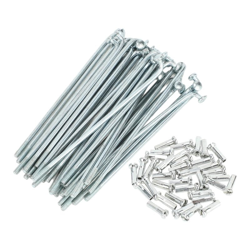 TUCKBOLD Bicycle Spokes Bike Wheel Spokes Silver Tone Nipple 1 Set 14G Carbon Steel Galvanized
