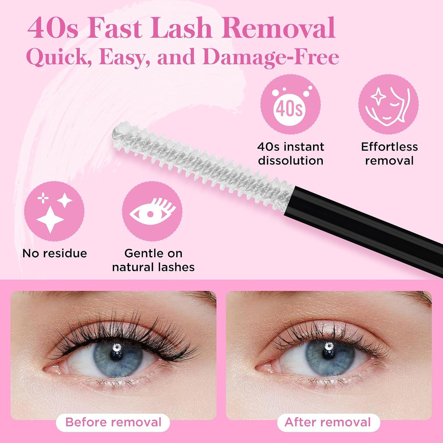 Lash Glue Remover & Serum | Organic Castor Oil for Longer, Thicker Lashes - Non-Irritating for Sensitive Eyes