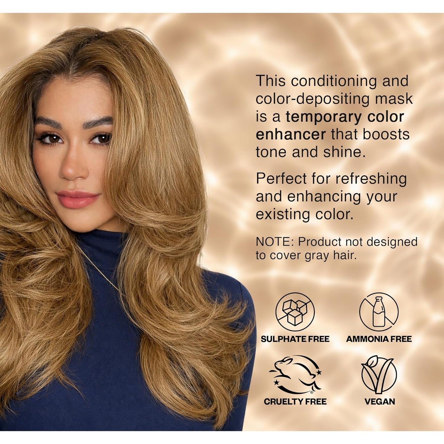 IGK A La Plage Hair Gloss - Light Sand Blonde Color Depositing Mask | Boost Shine & Refresh Color | Vegan | 6 oz