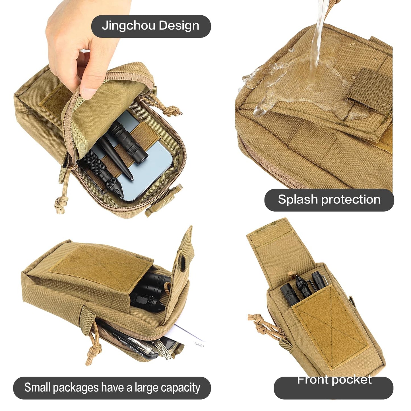 EDC Tactical Shoulder Bag & Molle Strap Pouch - Compact Organizer for Outdoor Gear, Tools, Essentials Army Green B