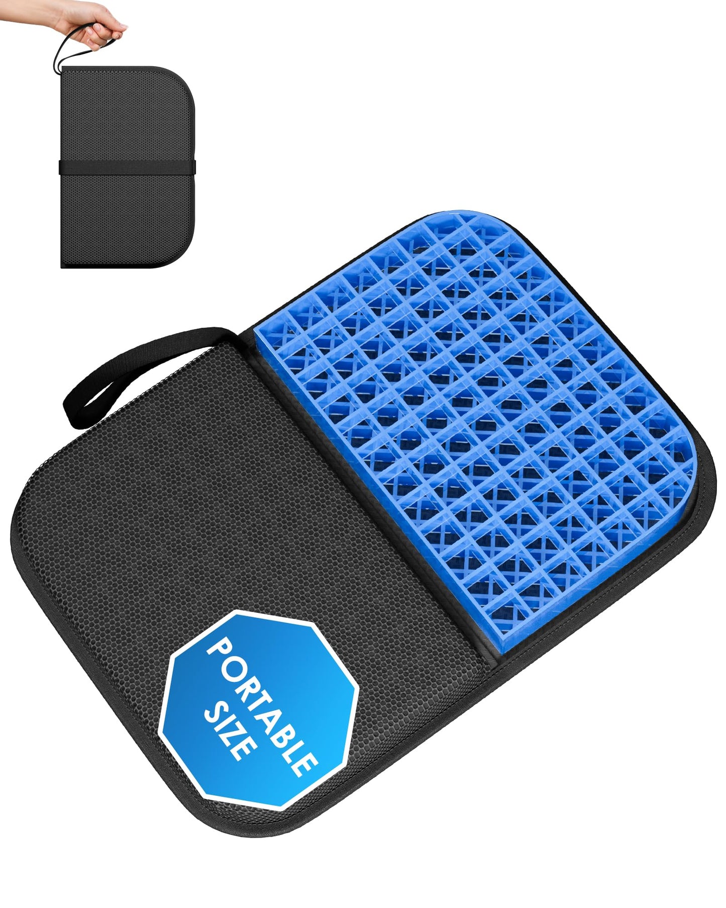 Rexley Gel Travel Seat Cushion, Portable Airplane Seat Cushion, 14.5" x 10.5" Foldable for Airplane Seats, Office Chair, Camping, Bleachers, Flights, Commute