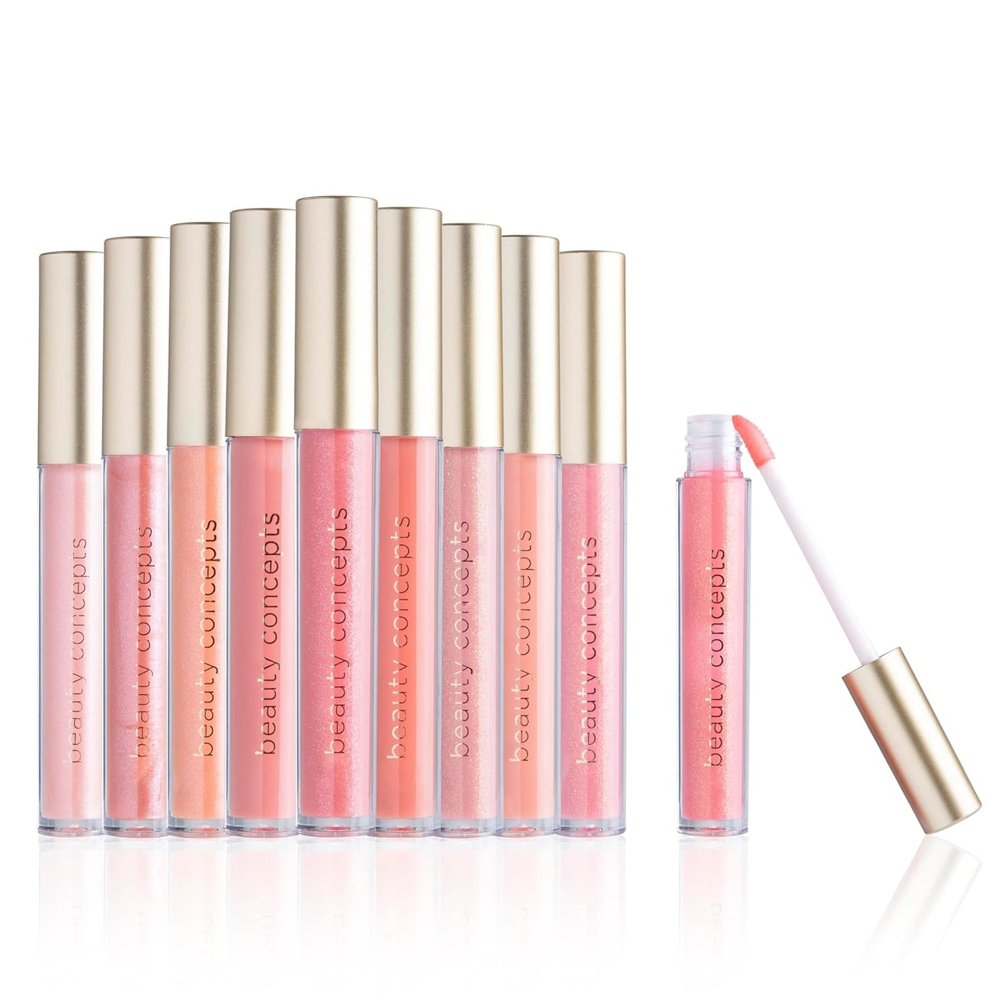 Beauty Concepts Lip Gloss Collection - Shimmering Glossy Lip Makeup Set for Radiant Finish | Neutral Shades