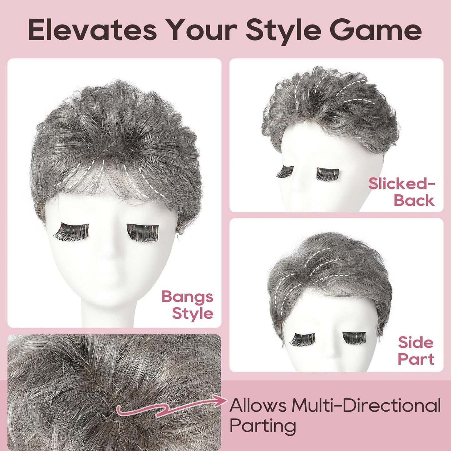 Hair Topper for Women | Short Synthetic Wiglet with Large Coverage - Dark Chocolate Brown