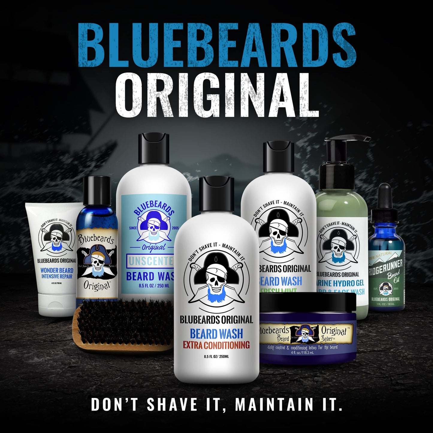 Beard Wash for Men - 4 oz Bluebeards Original Natural Beard Wash and Beard Moisturizer, Infused with Aloe & Lime - Deeply Cleans, Softens, and Conditions Your Beard and Skin Underneath - Made in USA