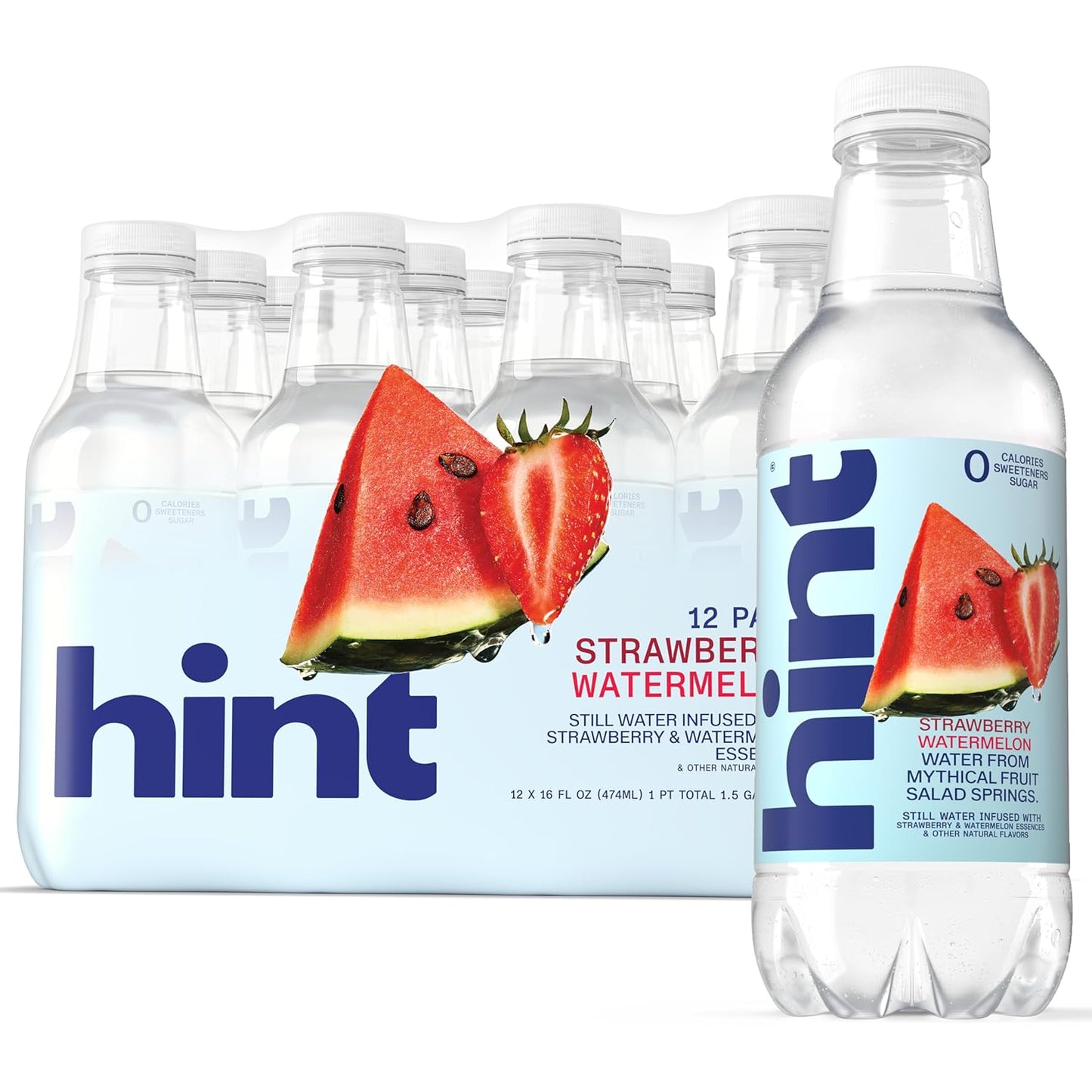 Hint Infused Bottled Water Variety Pack - Sugar-Free, Zero Calorie Natural Flavors | 16 Fl Oz (Pack of 12)
