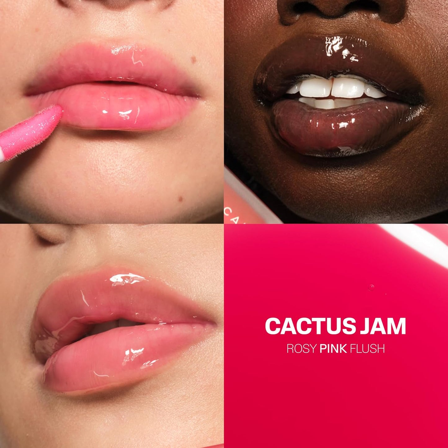 Plumping Lip Oil - Hydrating & Moisturizing Lip Balm with Hyaluronic Acid | Vegan Formula | 0.23 oz, Cactus Jam