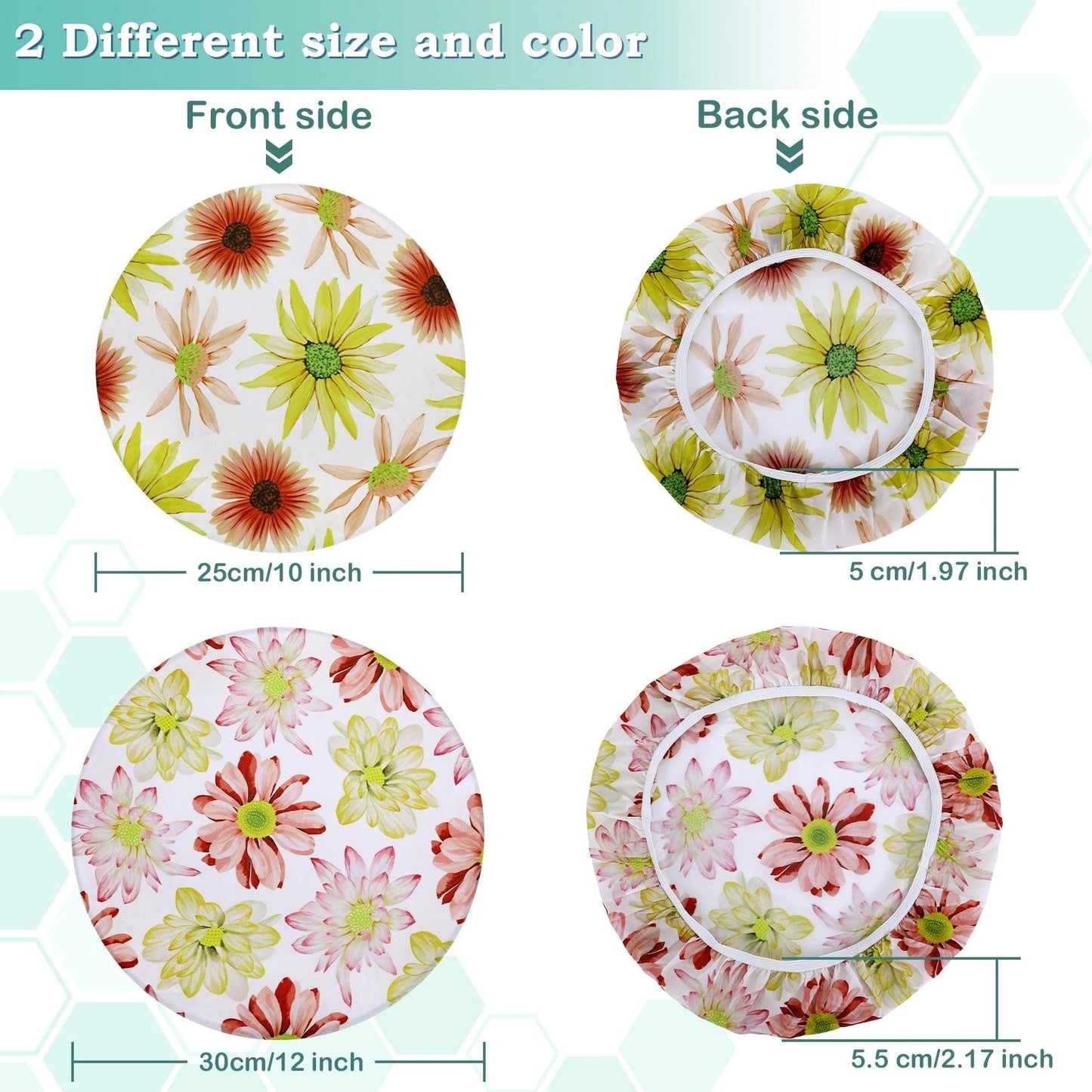Revahope 2 Large Reusable Beeswax Bowl Covers for Bread Proofing, 10/12 Inch Elastic Beeswax Wraps Cotton Cloth Sourdough Bowl Covers for Proofing Baskets, Mixer Bowls, Food Storage Containers