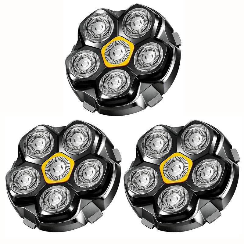 6 Blade Magnetic Replacement Shaving Heads Compatible with 6D Blade Head Compatible with Head Shavers for Bald Men,3Pack Travel Size