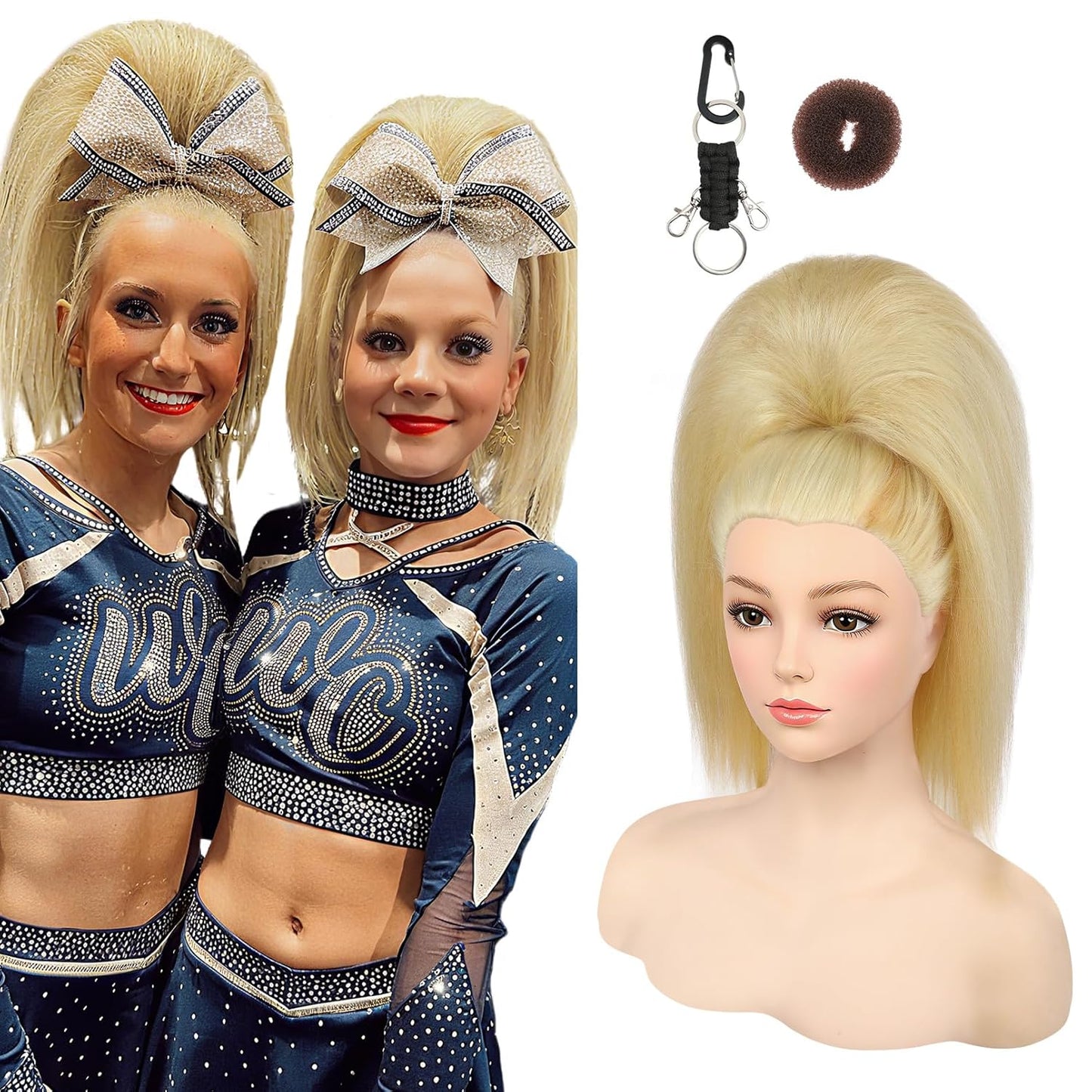 Cheer Ponytail Hair Piece - 100% Super Protein Fiber, Silky Smooth | 18" Fluffy Extension in Mocha Melt