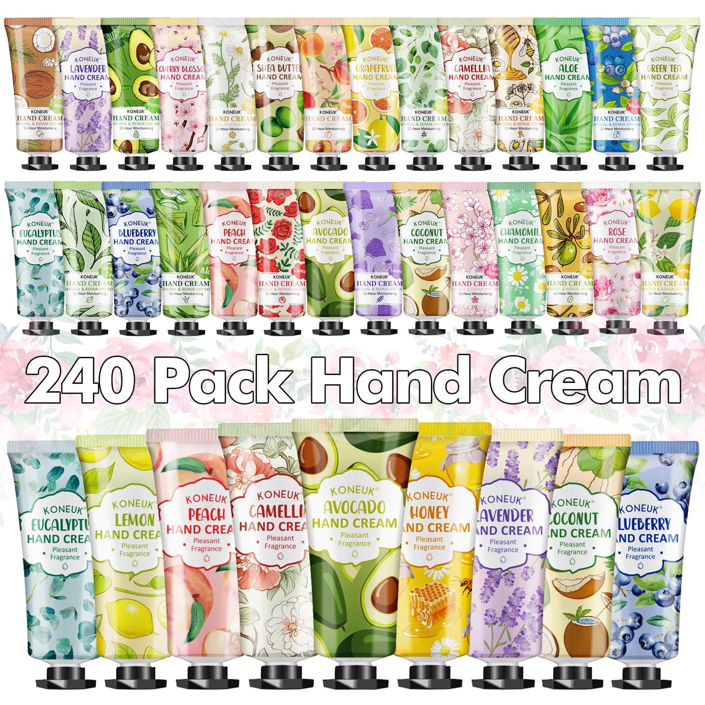 240 Pack Hand Cream Set for Women, Graduation Gifts, Bridesmaid Gifts, Birthday Gifts, Small Gifts and Teacher Appreciation Gifts, Bulk Moisturizing Hand Lotion Travel Size for Dry Cracked Hands