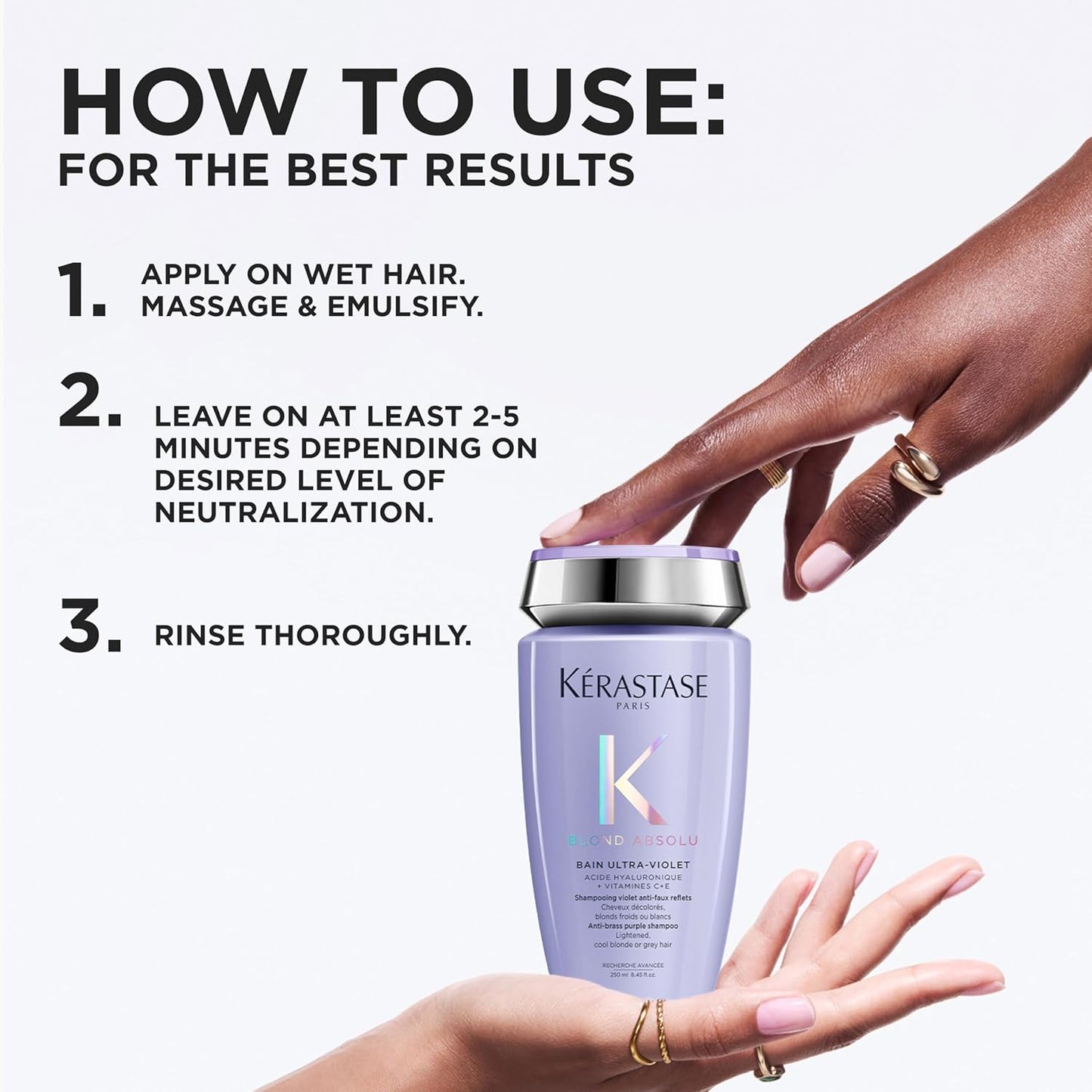 Kérastase Blond Absolu Bain Ultra-Violet Shampoo - Neutralizes Brassiness & Restores Shine | 8.5 Fl Oz