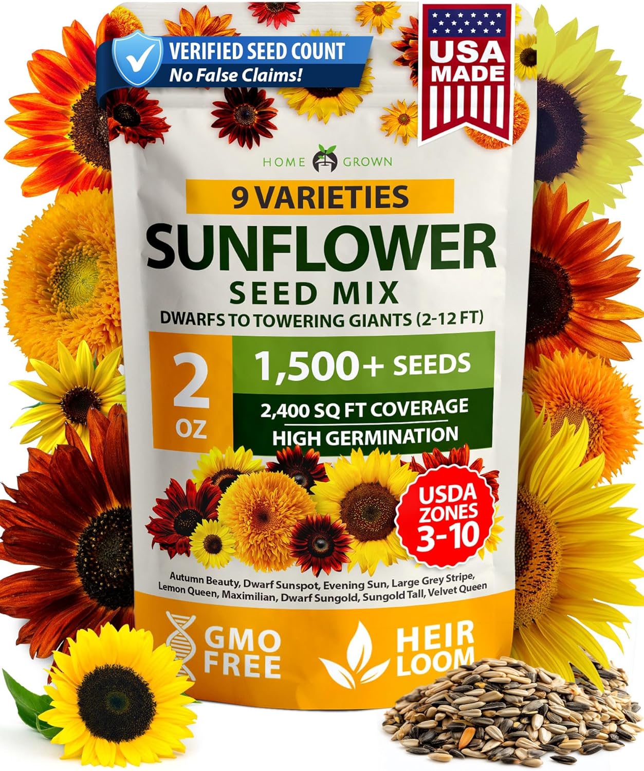 Zinnia Dahlia Seeds Pack - Non-GMO 524 Flower Seeds for Vibrant Pollinator Gardens | Easy-to-Grow Outdoor Blooms