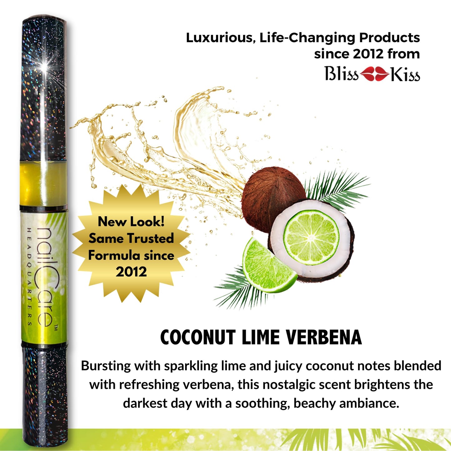 Nail Care Headquarters Simply Pure Cuticle Oil Pen for Nails - Nail Strengthener & Growth Oil and Serum for Damaged Nails, Hangnails w/Jojoba cuticle oil—Coconut Lime Verbena Fragrance