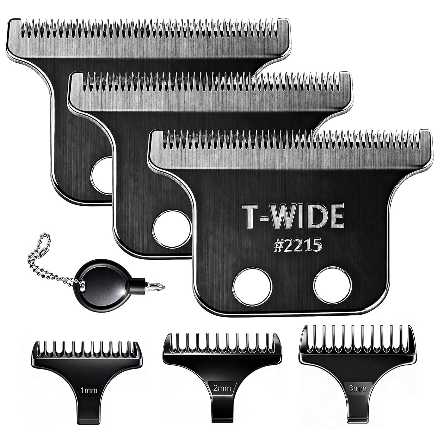 Replacement T Wide Blades for Wahl 5 Star Detailer Li Trimmer - Adjustable Stainless Steel Zero-Gap Blade | 1PC Gold