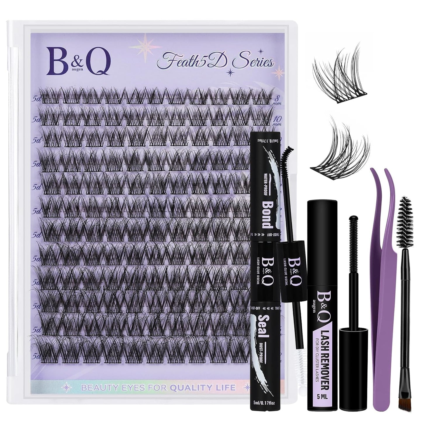 Lash Clusters - Fluffy Wispy Voluminous 144 PCS | Lightweight Feathered Eyelash Extensions 8-18mm, Waterproof