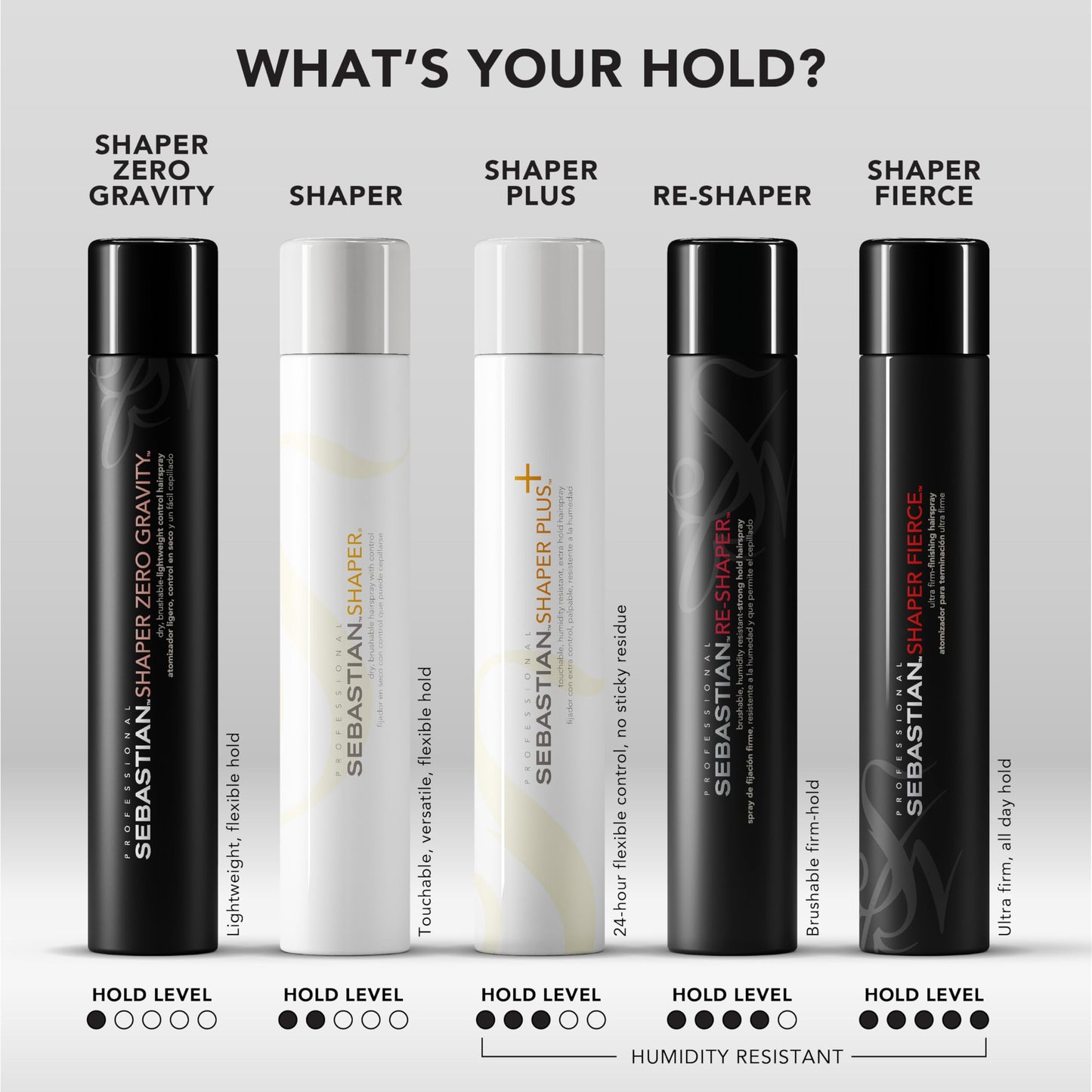 Sebastian Professional Shaper Fierce Mini Hairspray | Strong, Ultra-Firm, All Day Hold | Travel Size, 1.5 oz