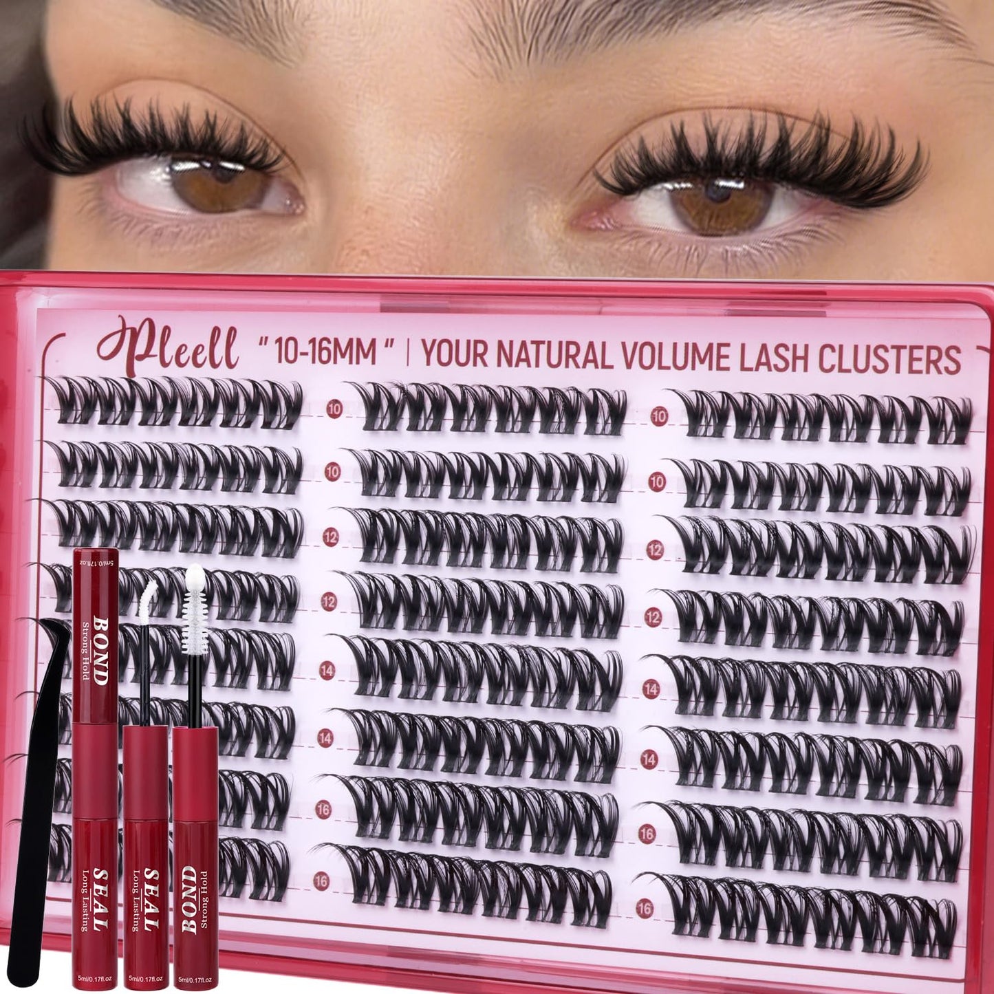 Natural Lash Clusters - Wispy D-Curly Eyelash Extensions | Fluffy 10-16MM Individual Lashes
