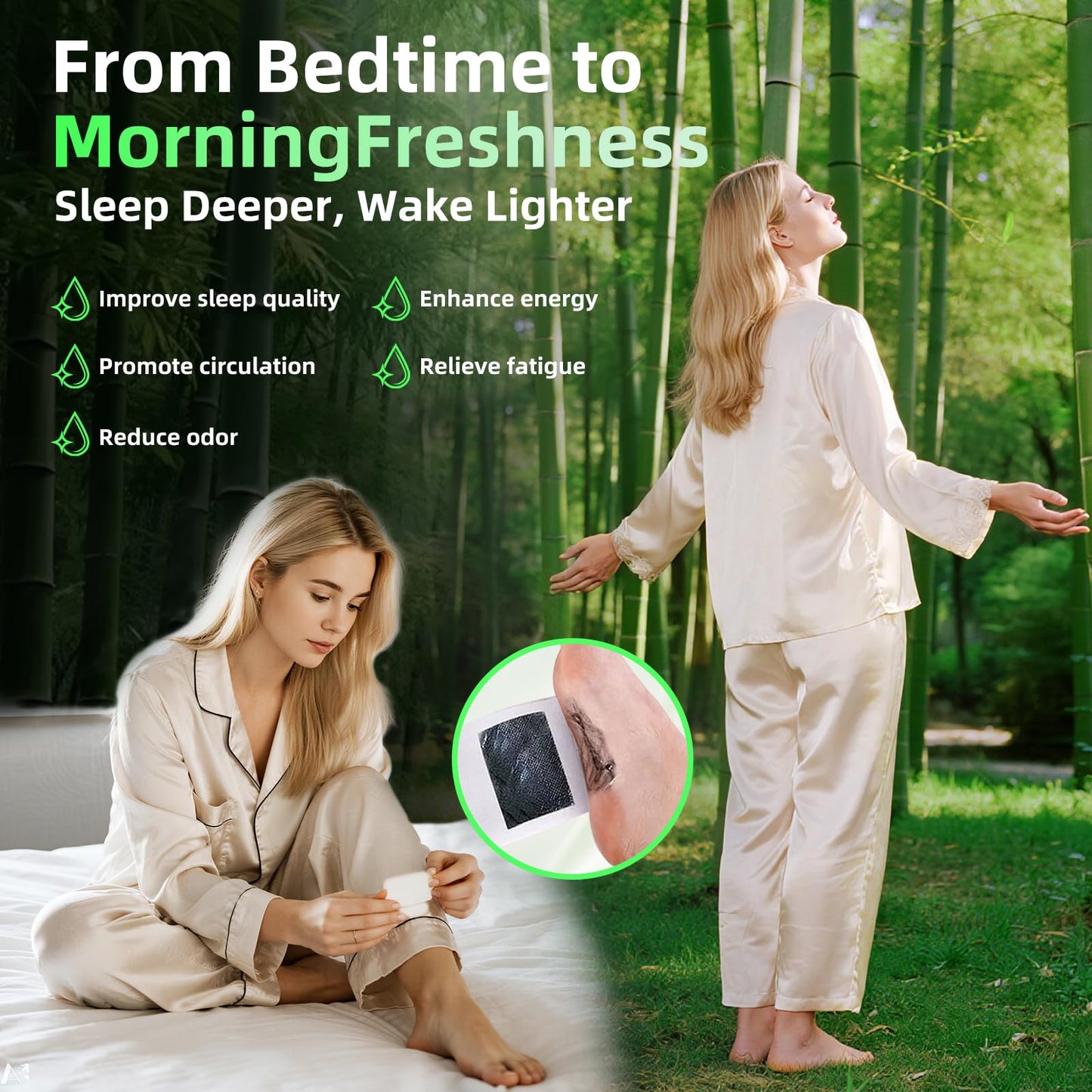 WOOWRUIER 48 Packs Wormwood Foot Pads to Feel Better, Relieve Stress & Sleep Better, Suitable for Home or Travel Use