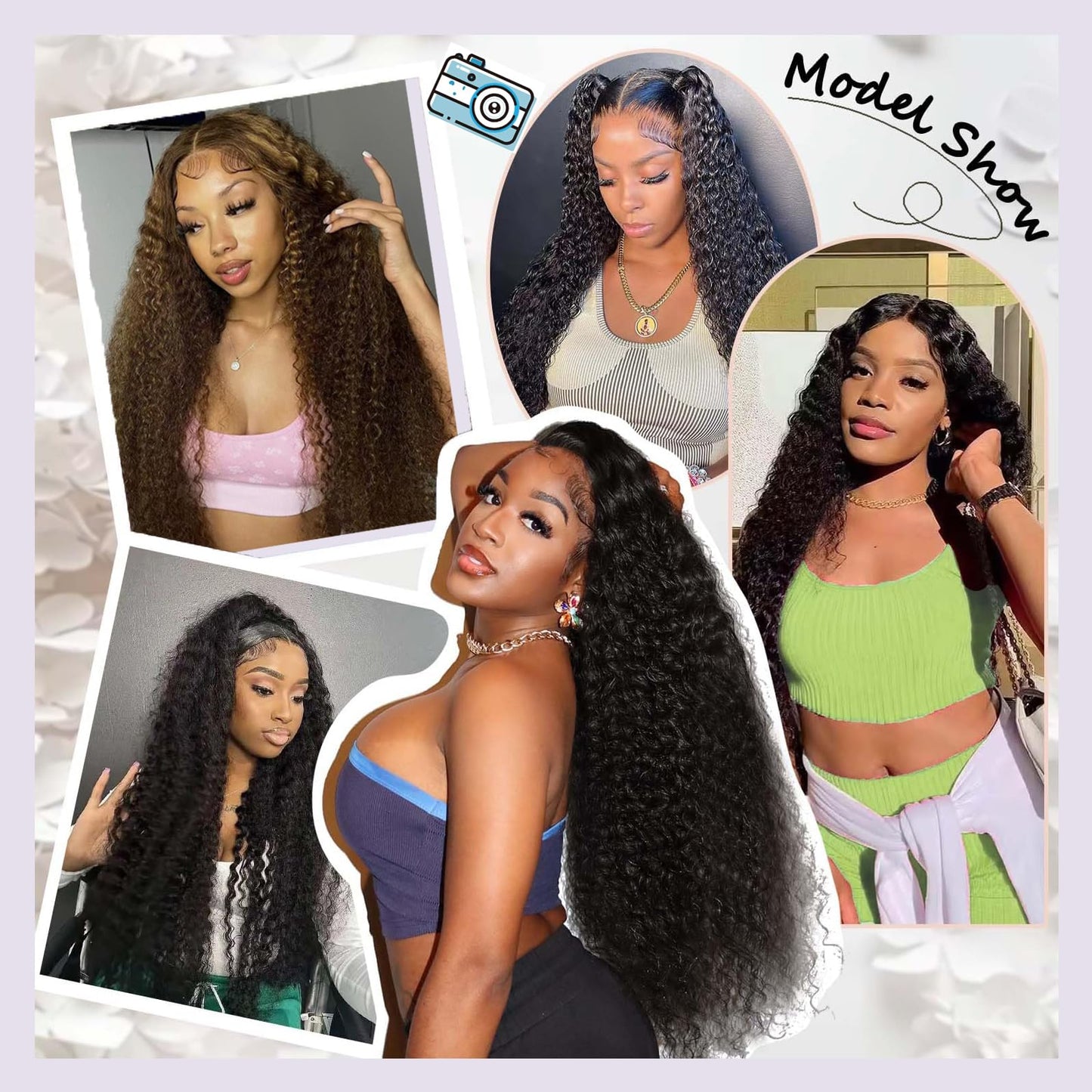 Deep Wave Human Hair Bundles, 13A Curly Bundles Human Hair, Wet and Wavy 100% Brazilian Virgin Quick Weave Deep Wave Bundle for Women (Bundles Natural Black)