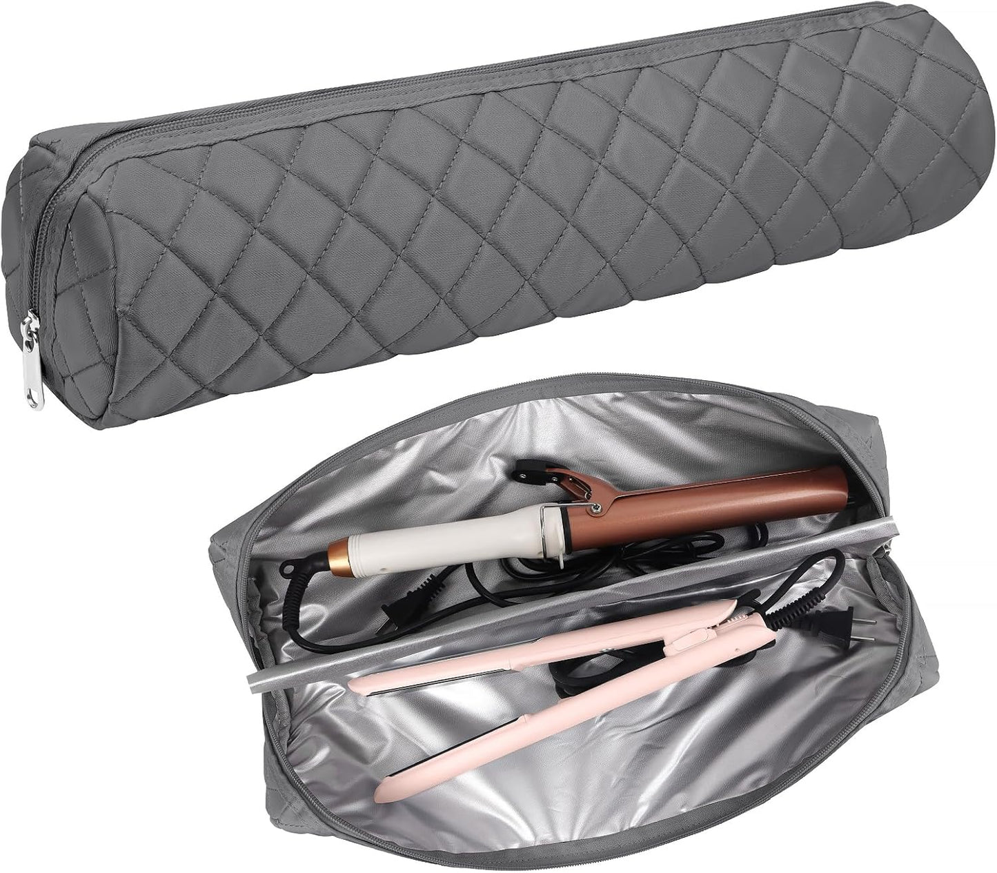 Large Hot Hair Tools Organizer Bag - Portable Heat Resistant Storage Case for Curling Irons & Flat Irons | 17.7” x 3.9”