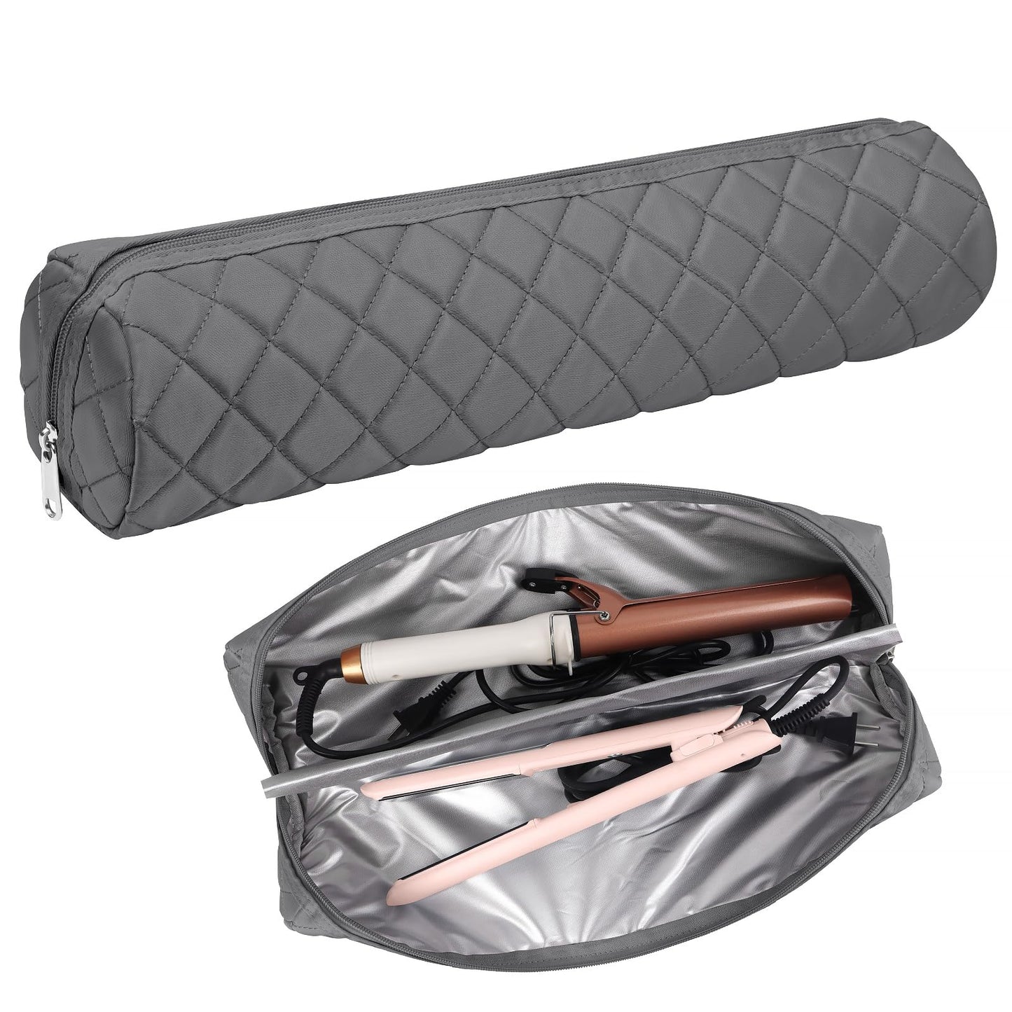 Suafrnut Large Hot Hair Tools Organizer Bag Portable Travel Heat Resistant Storage Case Pouch for Curling Irons, Flat Irons, Hair Straighteners and Styling Tools(17.7" x 3.9")
