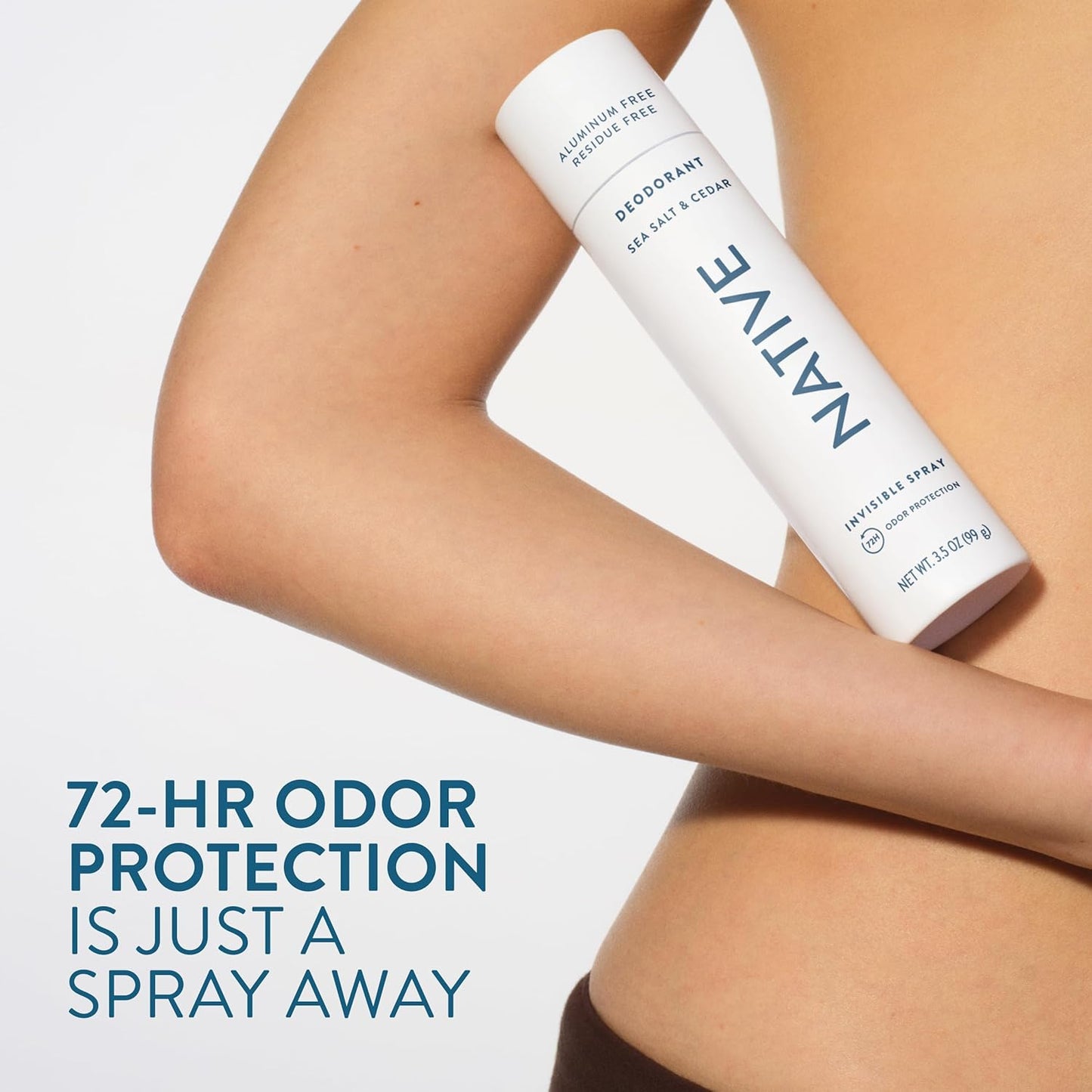Native Deodorant & Body Spray - Sea Salt & Cedar | 72-Hour Odor Protection, Aluminum-Free, Quick Drying, 3.5 oz