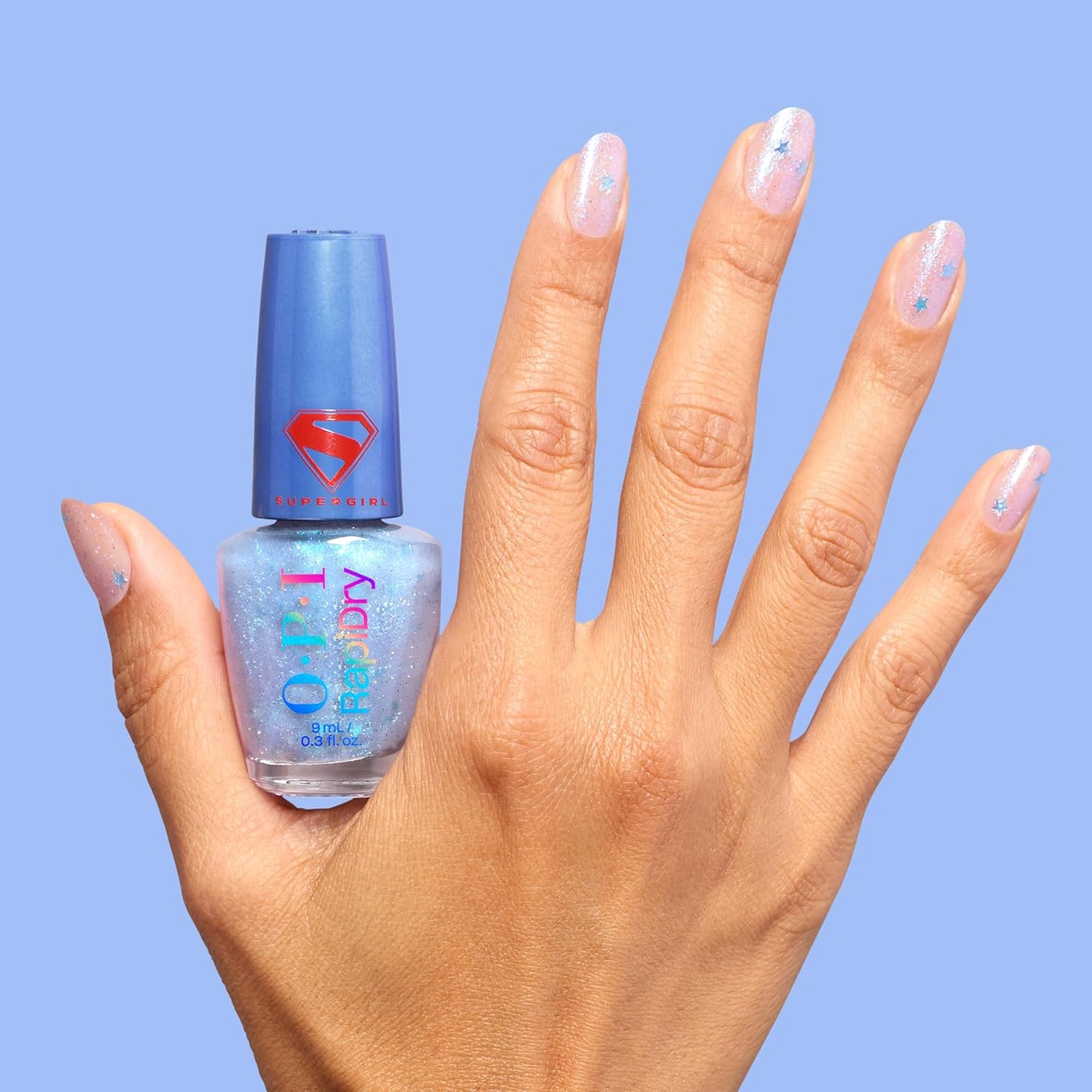 OPI RapiDry Quick Dry Nail Polish - Smudge Proof, Fast Drying in 60 Seconds | Crème & Shimmer Finishes | Supergirl Limited Edition