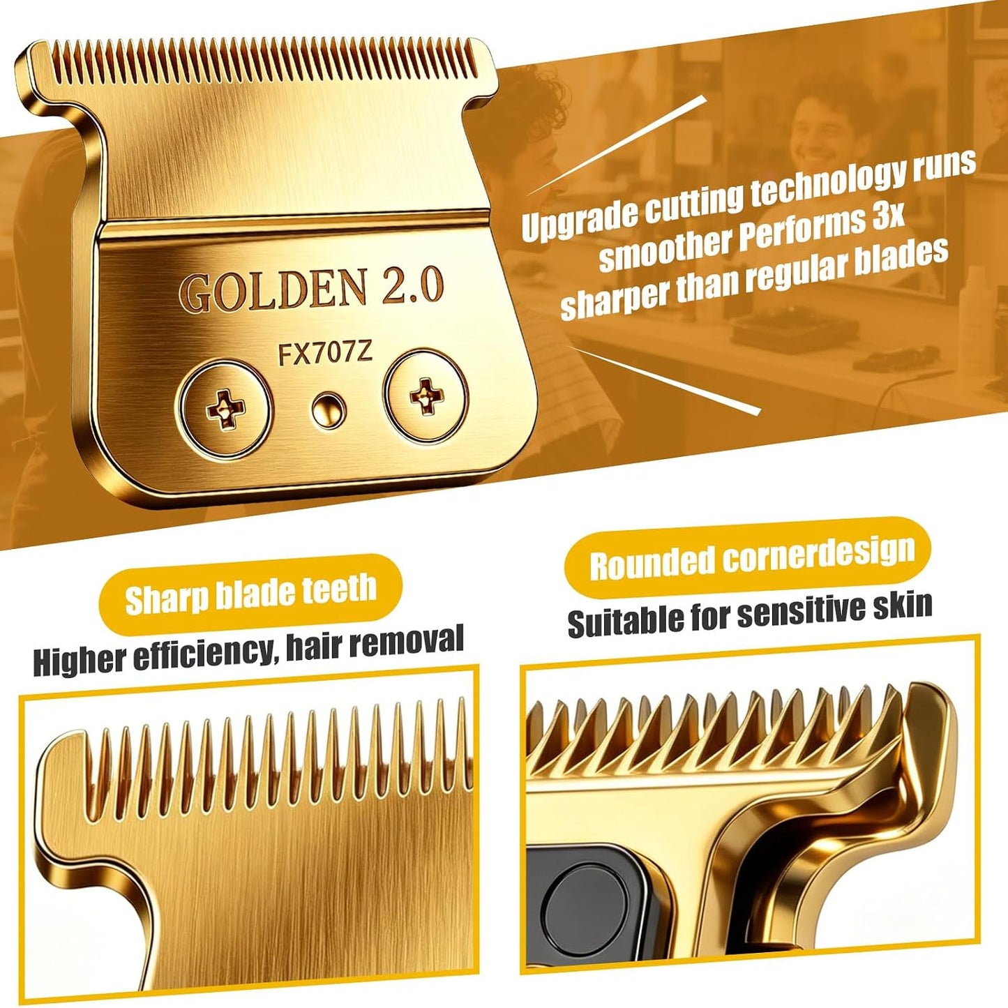 BaByliss PRO Replacement Blade - Compatible with FX787, FX799 & LoPROFX FX726, FX729 | Gold - 2PCS