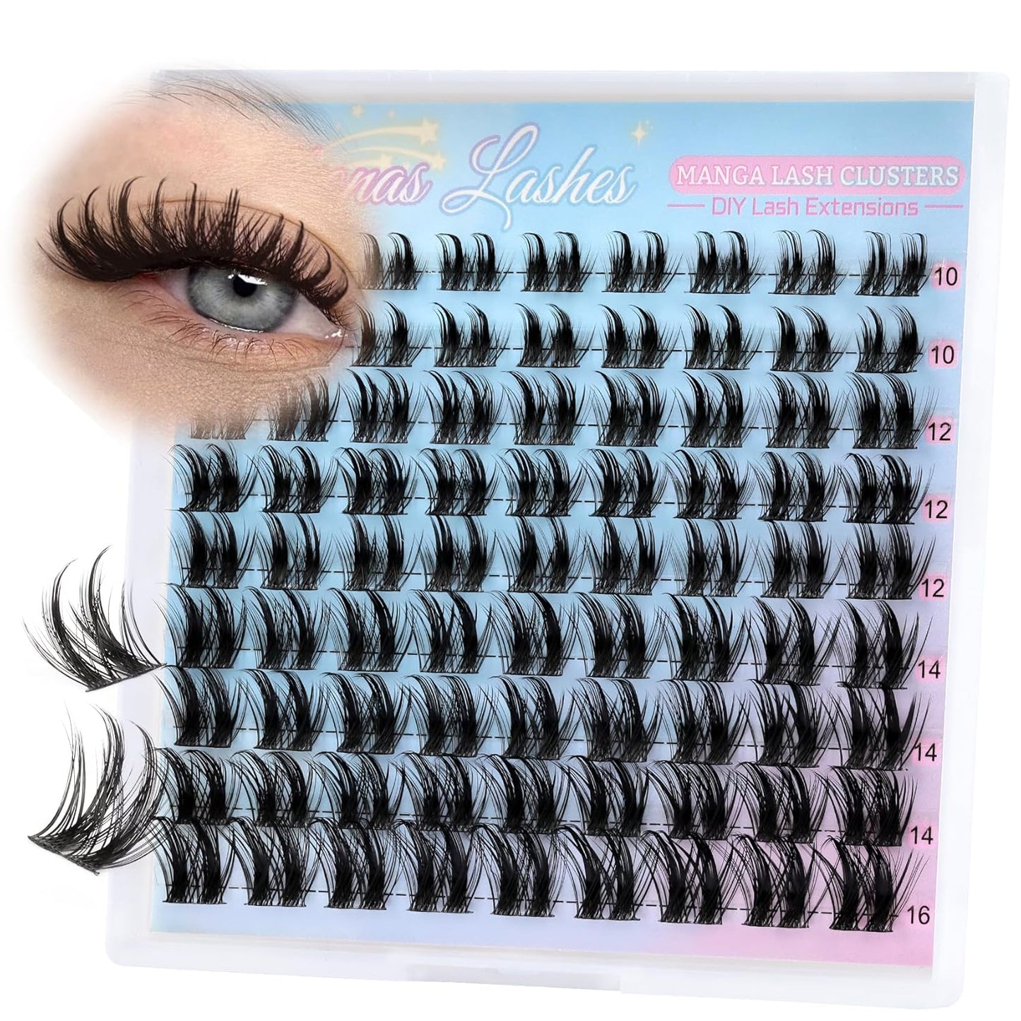 Manga Eyelash Clusters - Spiky Individual Lashes for Volume & Cosplay | 80Pcs C Curl