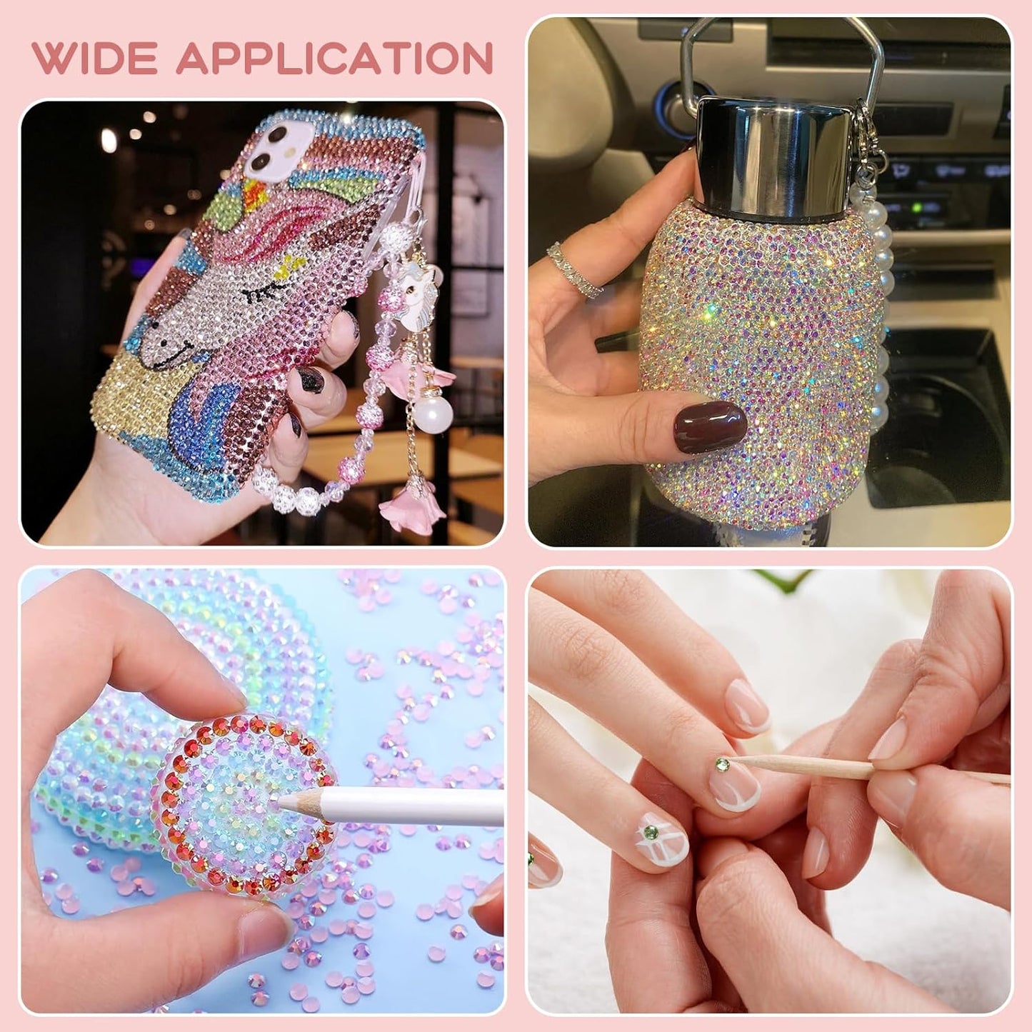 Resin Rhinestones Bedazzling Kit - 36,000 Pcs of 72 Vibrant Colors for DIY Nail Art, Crafts & Makeup