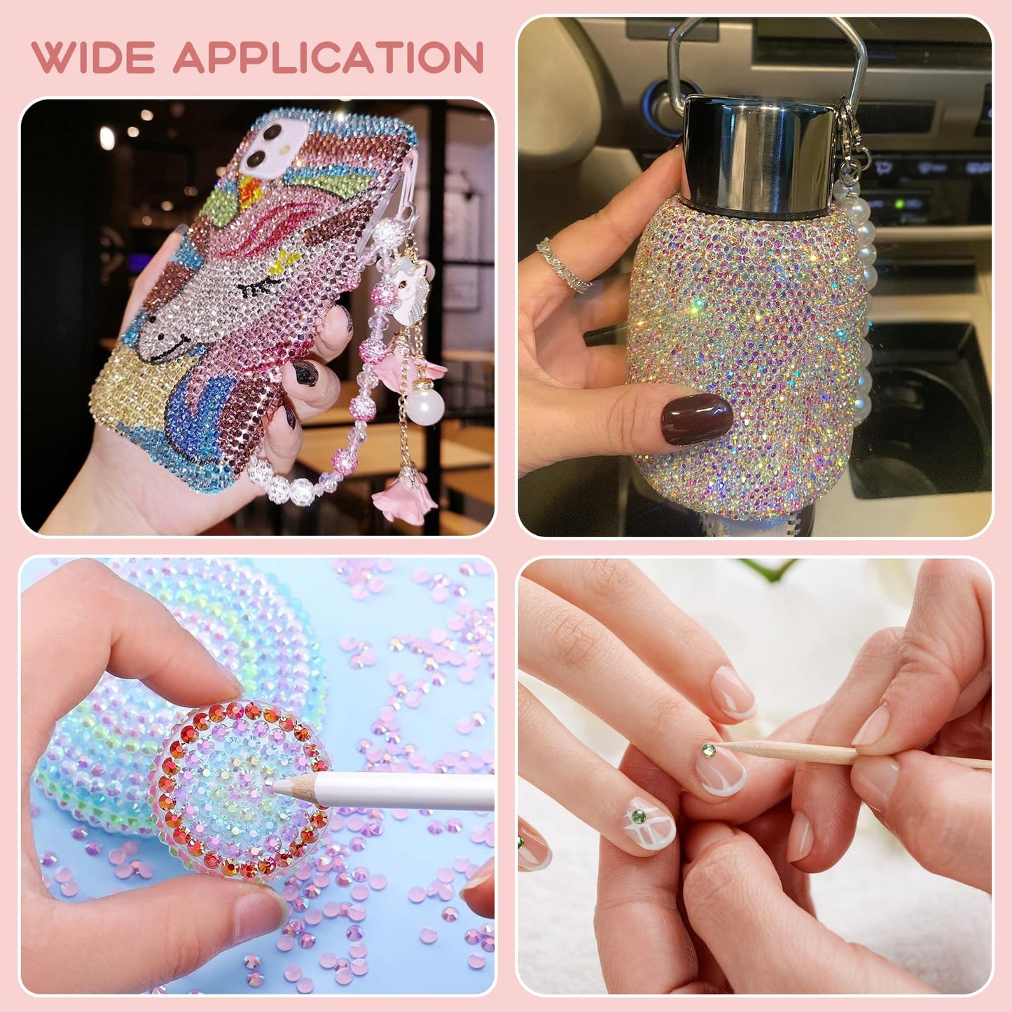 36000Pcs 72 Colors Resin Rhinestones Bedazzling Kit, Multicolor Flatback Gems, DIY Nail Art Clothing Tumblers Crafts for Bedazzling Diamond Art Makeup (72 Colors)